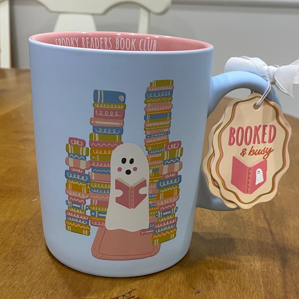 NWT.  Bull in a Bookshop, 16oz., ceramic mug.